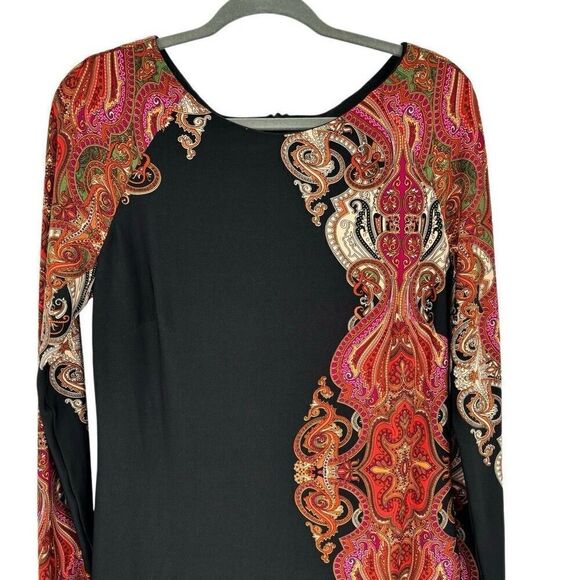 Joseph Ribkoff Scarf Print Paisley Baroque Dress Size 12 - Picture 3 of 8